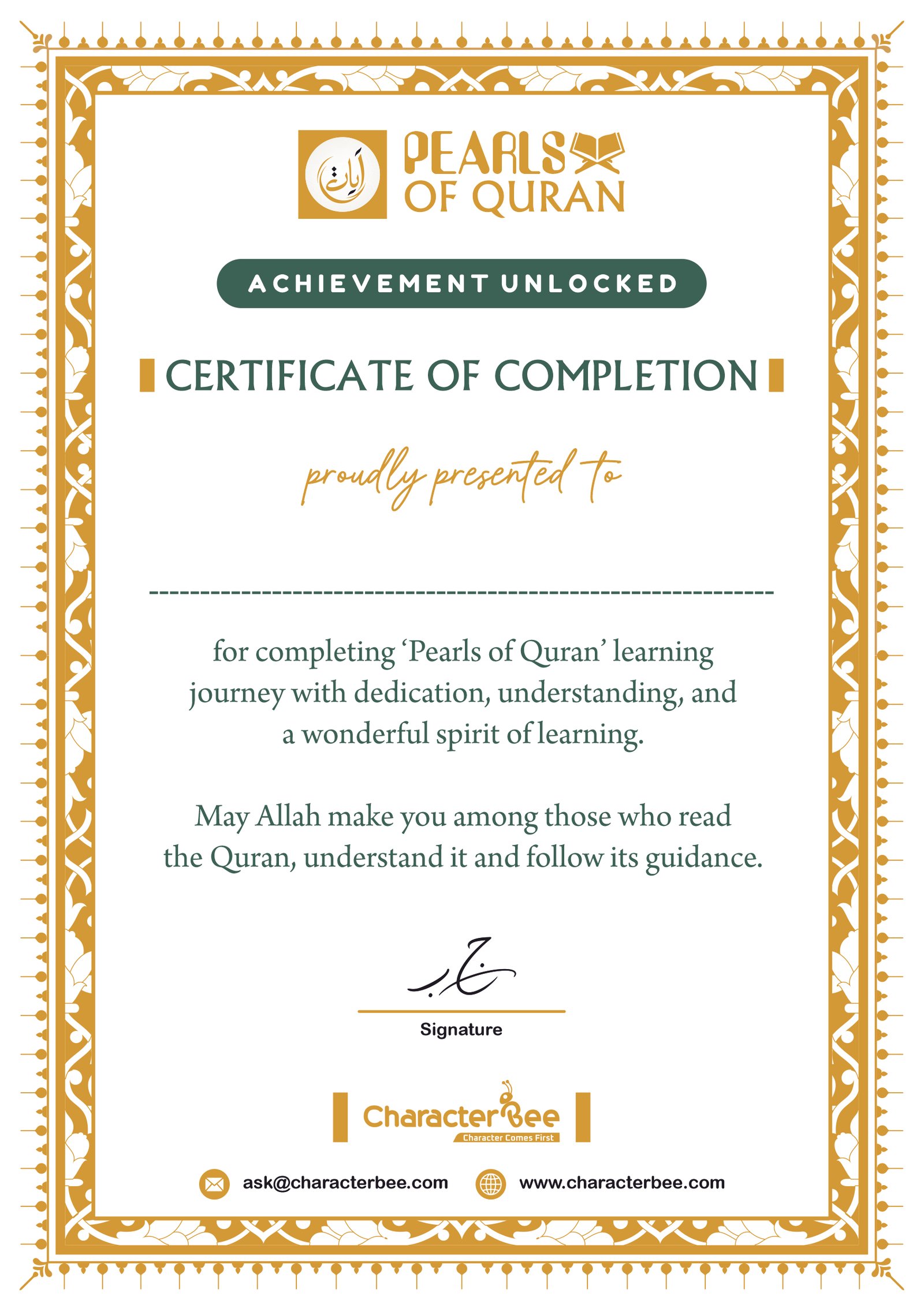 Certificate Preview